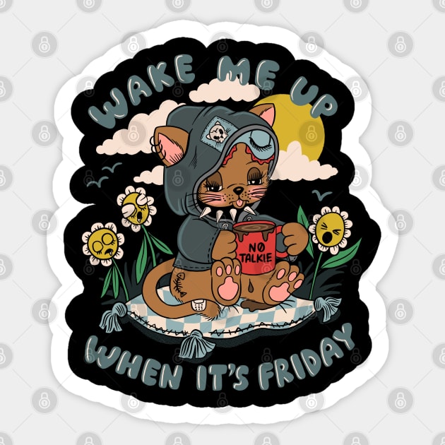 Wake Me Up When It's Friday Sticker by Ashleybobaxter